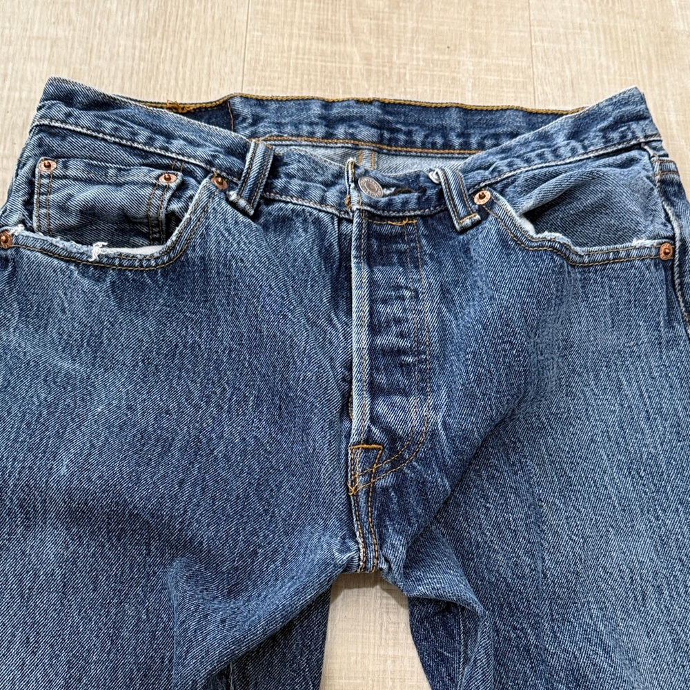 Levi's 501 Original Fit Jeans w30 L30 Button Fly Vintage Classic Straight Icon - Picture 10 of 13